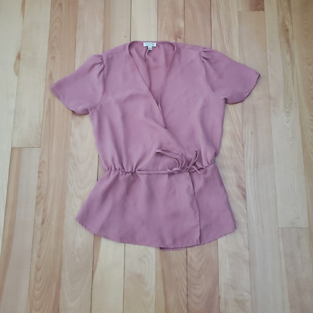 Chiffon wrap shirt 3/15$